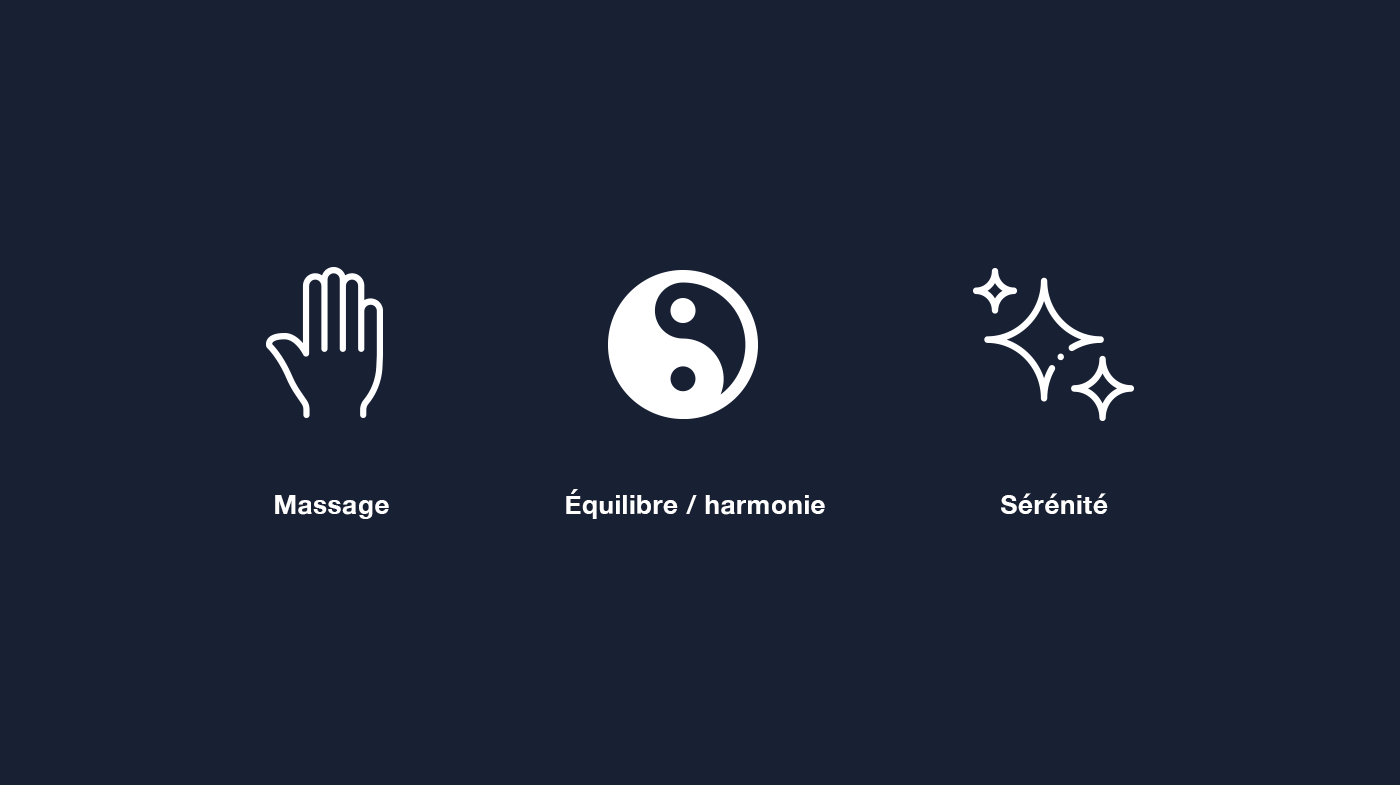 Image de la recherche iconographique. Représentation des trois symboles utilisés pour la réalisation du logotype de Libra Therapy.