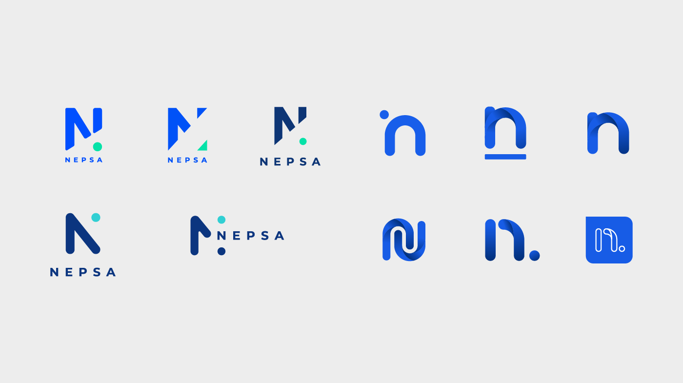 Recherches vectorielles pour le logotype de Nepsa