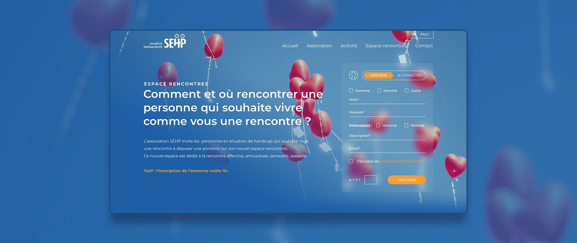 Page de rencontre du site internet de la SEHP réalisée par TMKL